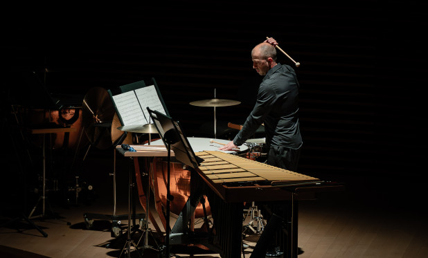 a photo of Michał Żymełka during a concert at NOSPR